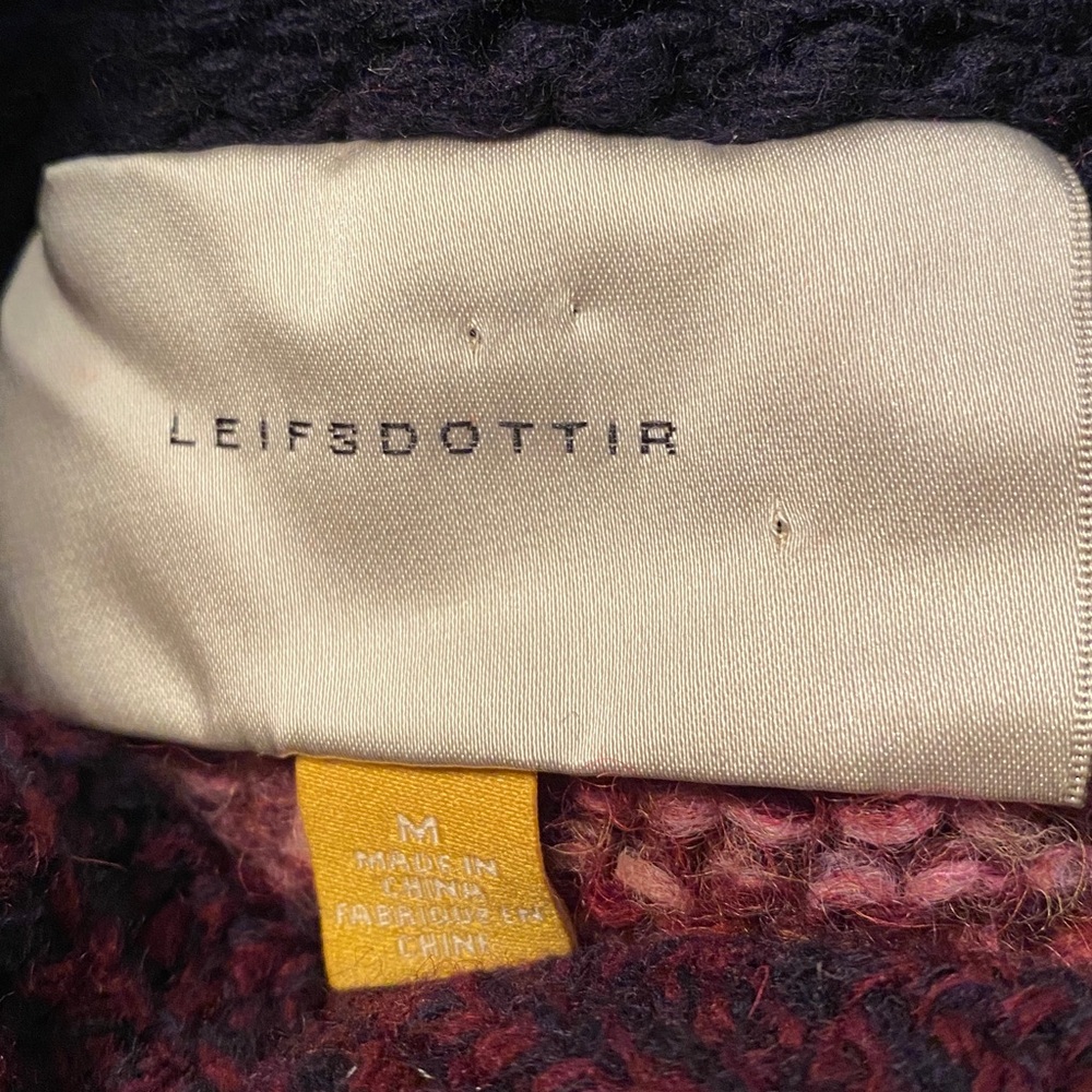 Anthropologie Leifsdottir Hand Knit Multicolor Wool Blend Pocket Cardigan Size M - Picture 9 of 10